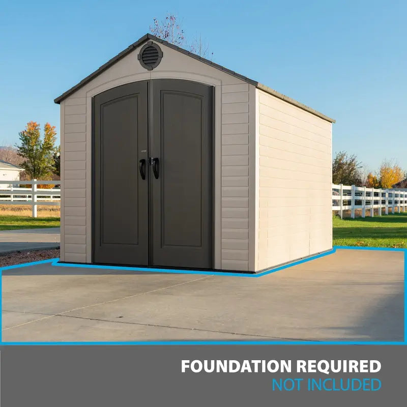 Lifetime Outdoor Storage Shed – 8 ft. x 10 ft. Weather-Resistant Resin Build