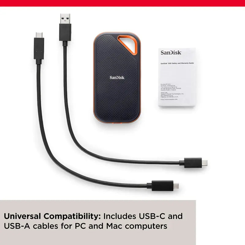 SanDisk Extreme PRO Portable SSD – 1TB, Up to 2000MB/s Transfer Speed, Rugged Design