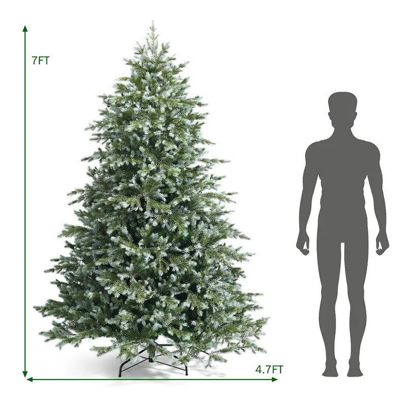 Realistic 7-Foot Unlit Hinged Artificial Spruce Christmas Tree