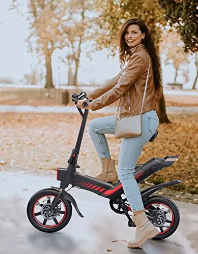 Sailnovo 14-Inch Folding Electric Bike – Lightweight E-Bike for Teens and Adults with Built-in Battery