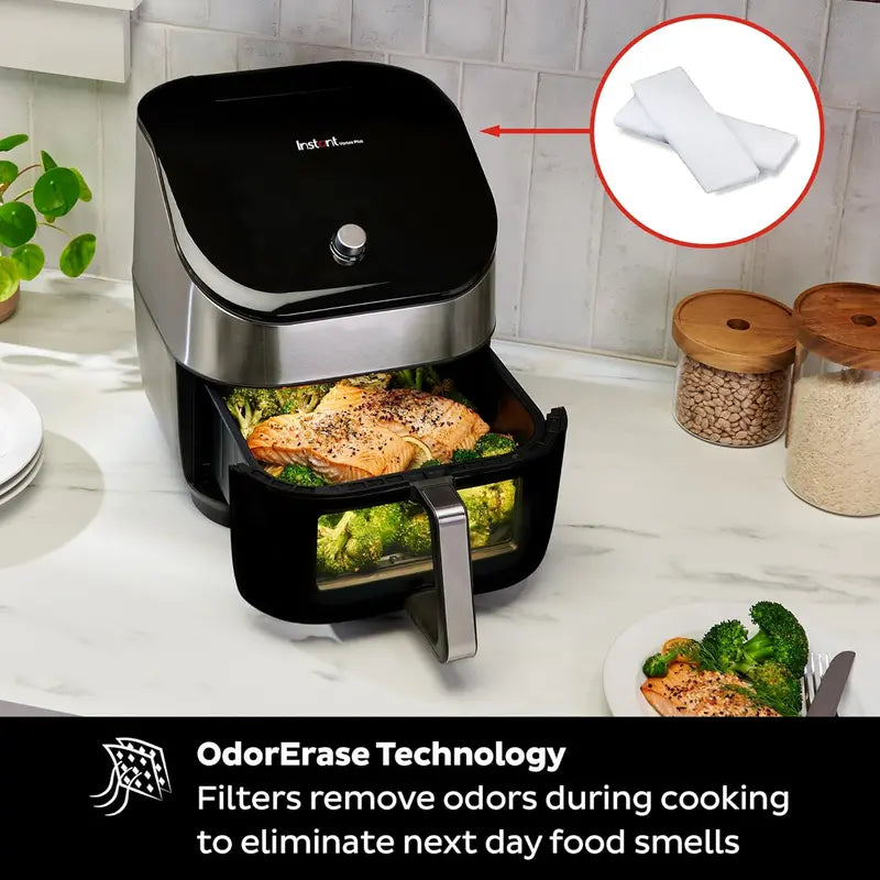 Instant Pot Vortex Plus 6-Quart Air Fryer – 6-in-1 Odor-Erase Appliance with Crisp, Roast, Broil, and Dehydrate Capabilities