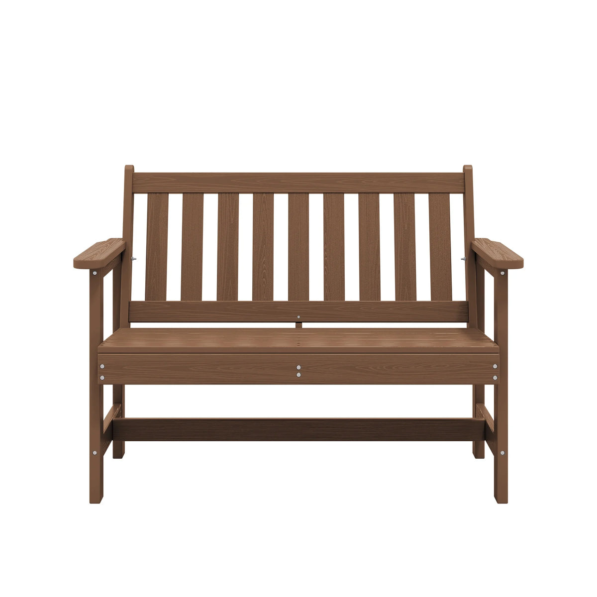 SERWALL Outdoor Bench for 2 - Person, Weather - Resistant HDPE with Aluminum Reinforcement, Supports 660 lb, Comfortable Seating for Patio, Garden, and Porch, Black