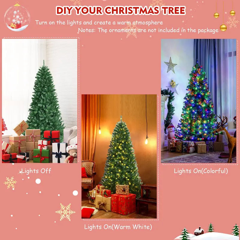 Remote-Controlled Hinged Artificial Christmas Tree for Residential or Commercial Spaces
