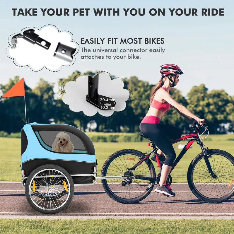 Pet Bike Trailer – 40kg Capacity, Secure Enclosure for Small to Medium Dogs