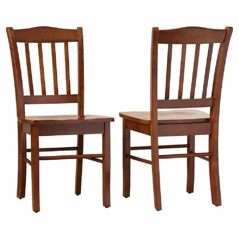 Shaker-Style Side Dining Chairs (2-Pack) – Timeless Wooden Seating with Slatted Back Design
