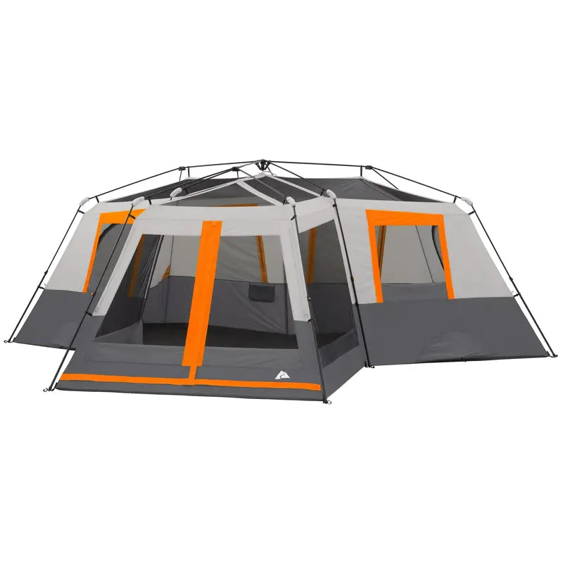 Ozark Trail 20 ft x 18 ft Instant Cabin Tent – 12-Person, 3-Room Design with Attached Screen Room, 56.5 lb Weight