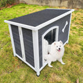 Outdoor Dog House, Large Wooden Waterproof Dog Cage, Windproof Warm Dog Kennel Easy to Assemble