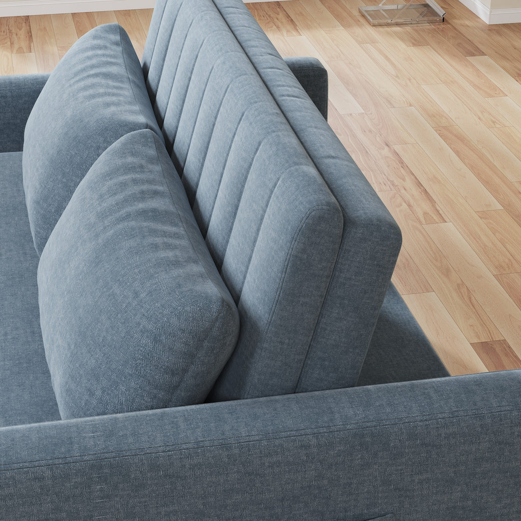 Noodeniya 54" Twins Pull Out Sofa Bed, Modern Convertible Sleeper Couch, Fabric Loveseat for Small Place, Light Gray