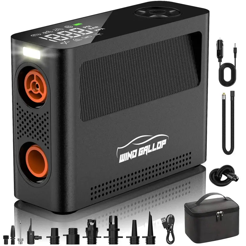 Portable Rechargeable Tire Inflator for SUP, Bike, Car & Motorcycle – 150 PSI Electric Air Pump with 9 Auto Modes & Fast 3X Inflation