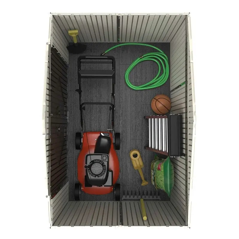 Compact 7 ft Wide x 4.6 ft Deep All-Weather Plastic Storage Shed