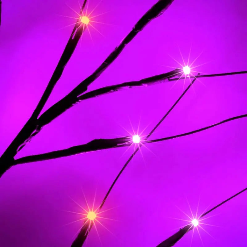 Set of 3 Glow-in-the-Dark Halloween Trees – 96 LED Illuminated Decorations