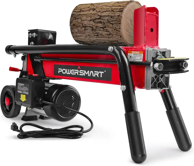 PowerSmart 7-Ton Electric Log Splitter – Horizontal Full-Beam Design with 3,500 RPM Motor, 15-Amp Motor, and Reinforced Steel Wedge