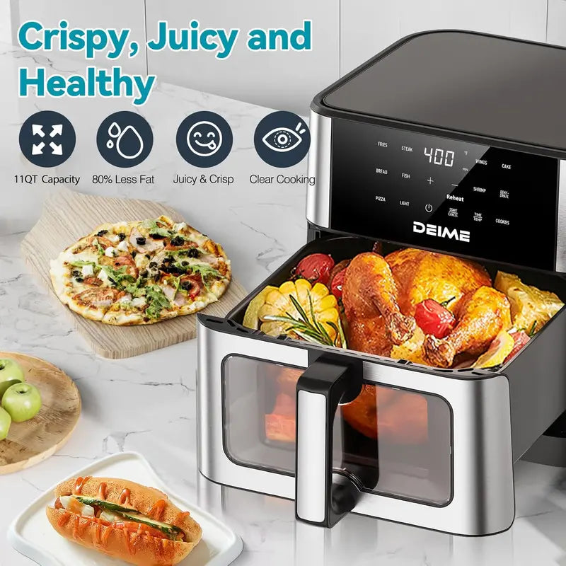 DEIME 10.2QT High-Capacity Oil-Free Air Fryer Oven – 1700W Large Convection Cooking System