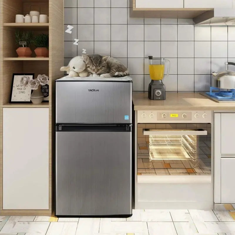 Compact Mini Fridge with Freezer – 3.1 Cu. Ft. Energy-Efficient Refrigerator Featuring LED Interior Lighting