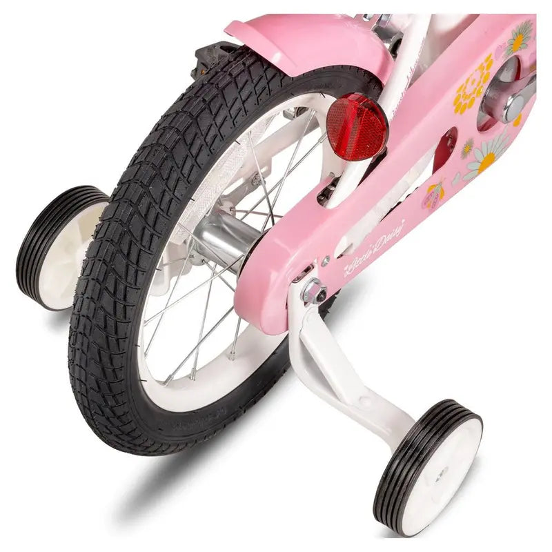 JOYSTAR Little Daisy 12-Inch Girls' Bike with Training Wheels, Basket & Handbrake, Ages 2-7