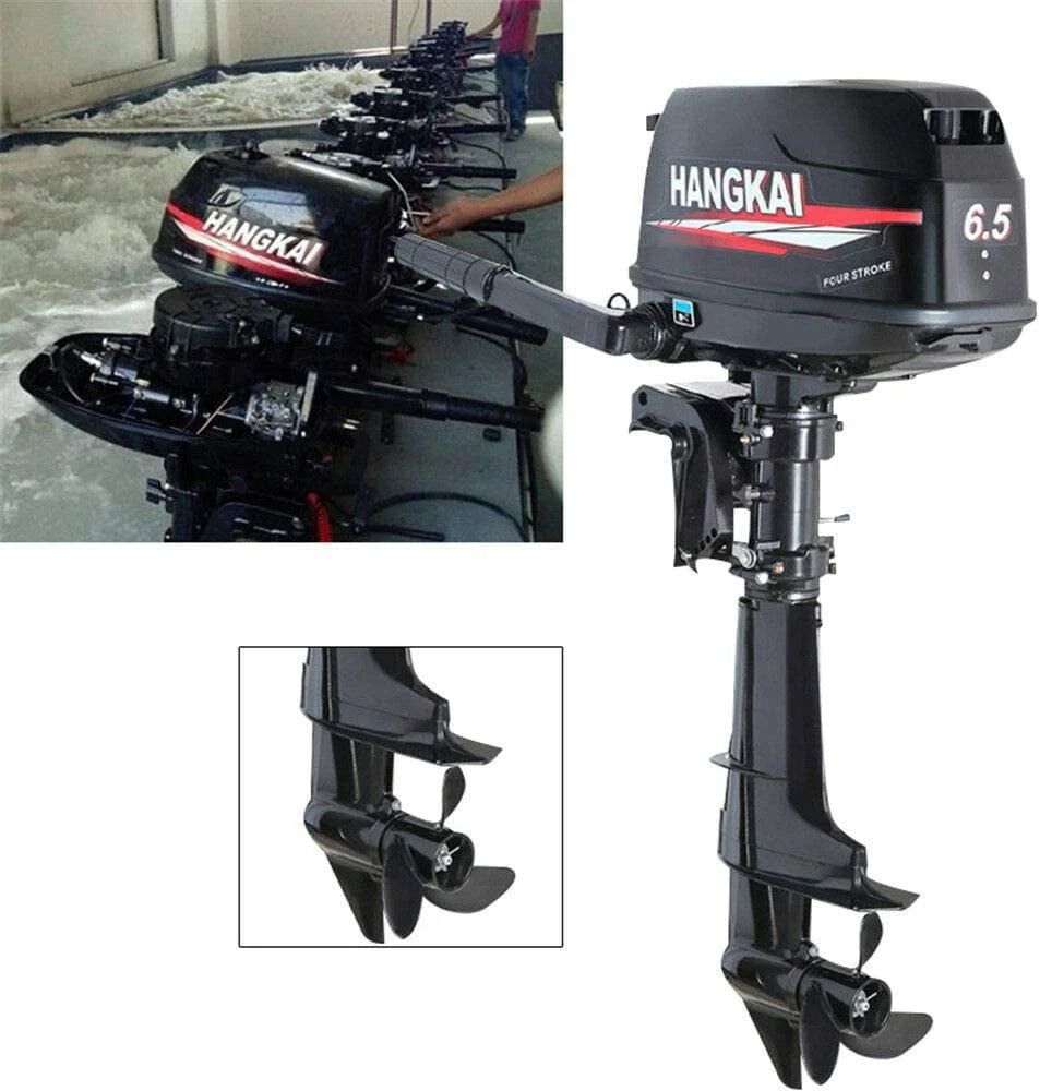 HANGKAI 6.5 HP 4 Stroke Outboard Motor Marine Boat Engine Water Cooling Tiller Control