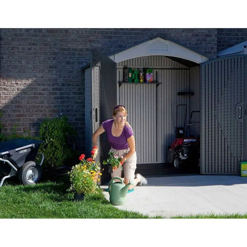Compact 7 ft Wide x 4.6 ft Deep All-Weather Plastic Storage Shed