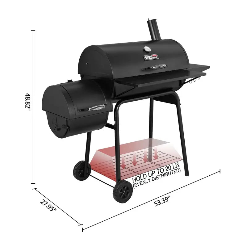 Royal Gourmet 30-Inch Charcoal BBQ Grill with Offset Smoker Function