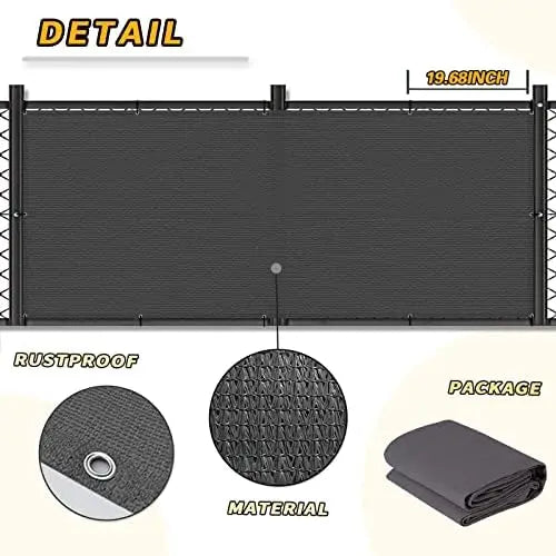 LOVE STORY 3'x10′ Charcoal HDPE Privacy Screen Fence Cover – UV Protection, Weather-Resistant for Deck, Patio, Backyard, Pool, Porch, Railing