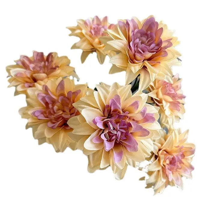 Dahlia-Inspired Silk Bouquet – Mixed Rose and Peony Arrangement for Desktop & Interior Styling