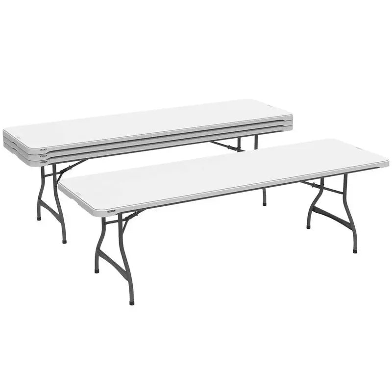 Lifetime Commercial-Grade 8 ft Folding Table – Stackable 4-Pack
