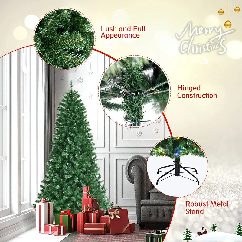 Remote-Controlled Hinged Artificial Christmas Tree for Residential or Commercial Spaces