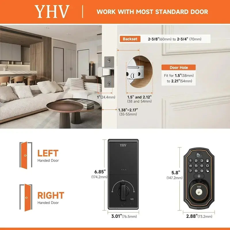 Smart Keyless Door Lock with Built-in Camera: Fingerprint, App & Remote Access Control