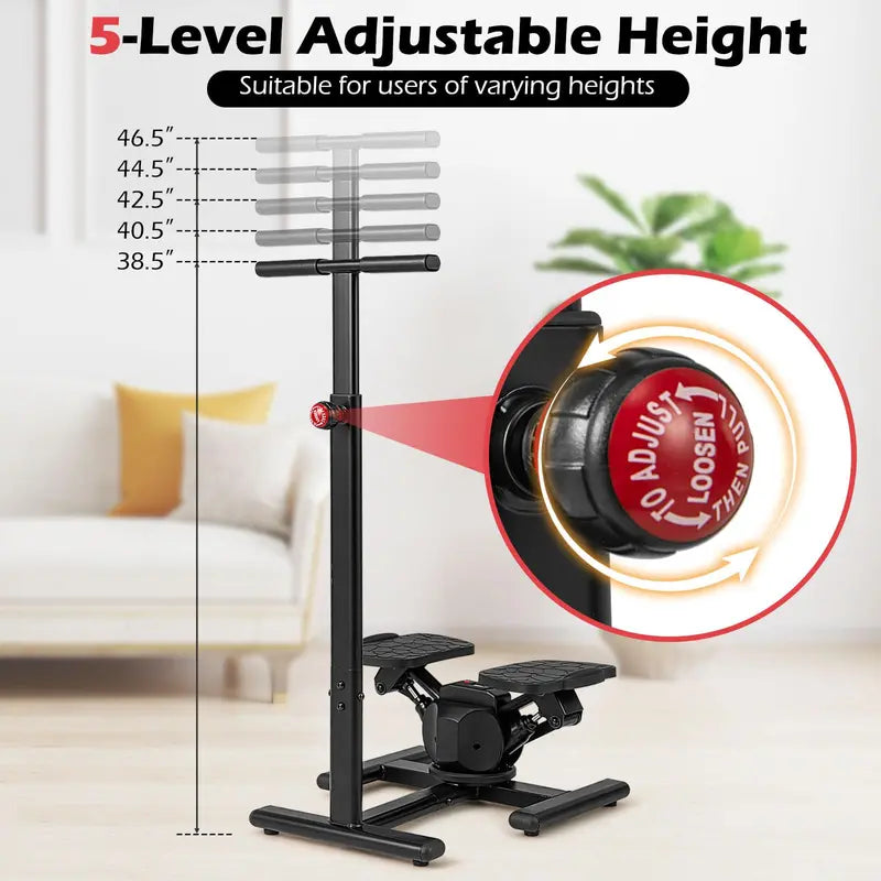 Dual-Function Twist Stepper – Waist Trimmer Platform with Handlebar & LCD Display