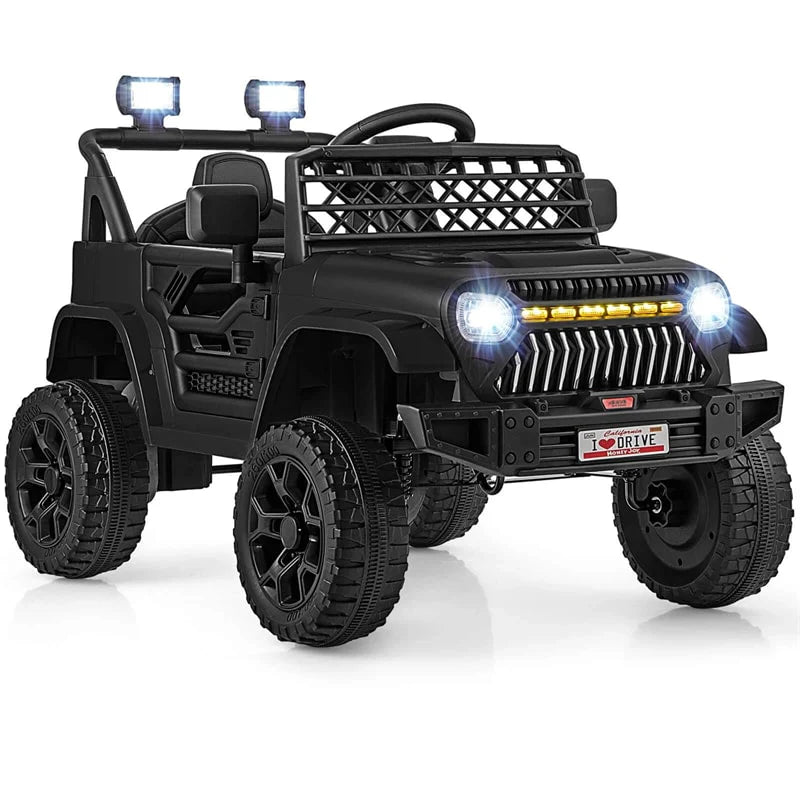 12V Kids Ride On Truck Car, Battery Powered Electric Vehicle with Parental Remote, LED Lights & Music Player for Boys & Girls Aged 3+