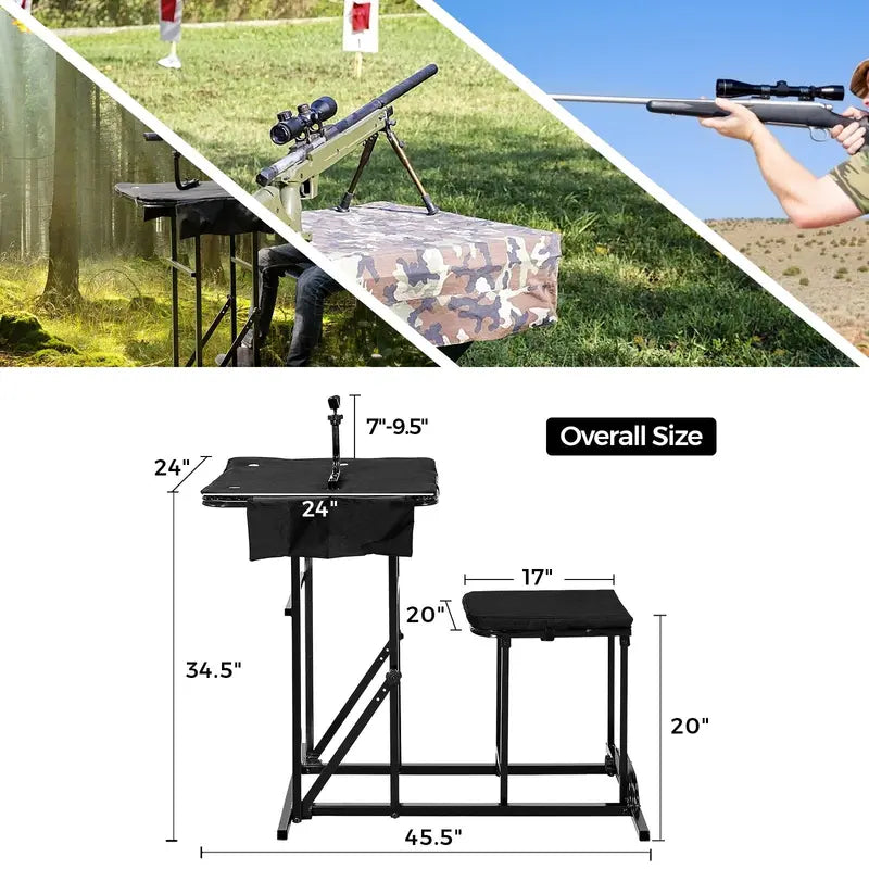 Portable Shooting Table and Seat Combo – Adjustable Field Shooting Platform