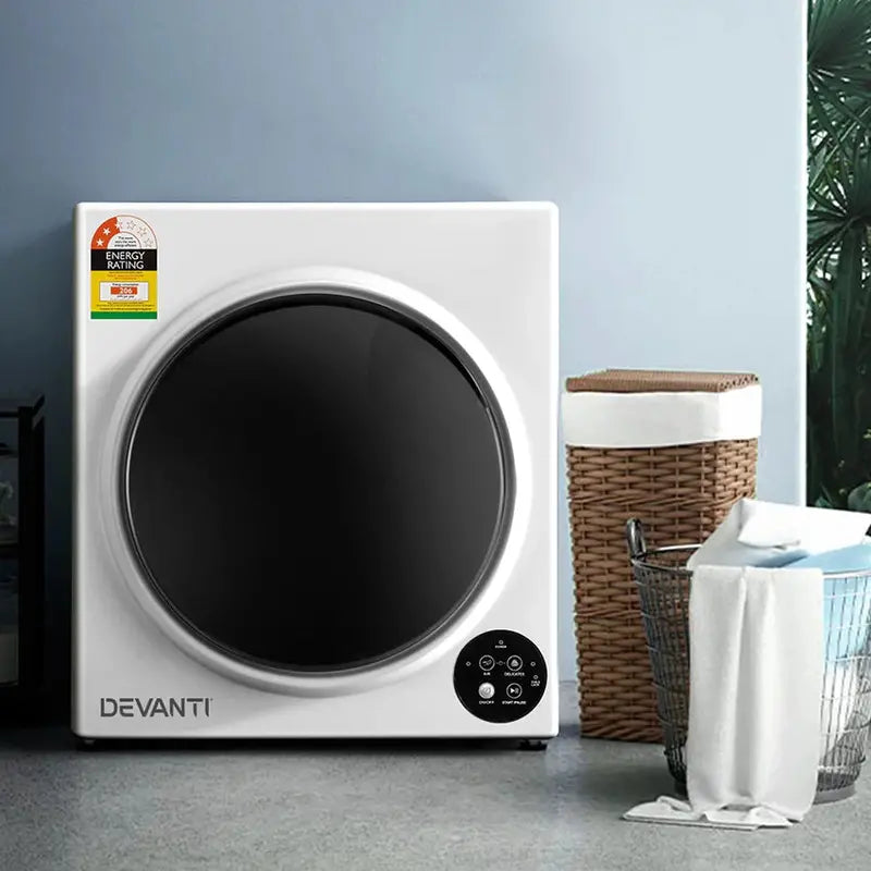 Devanti 5kg Fully Automatic Tumble Dryer – Compact Black Laundry Appliance