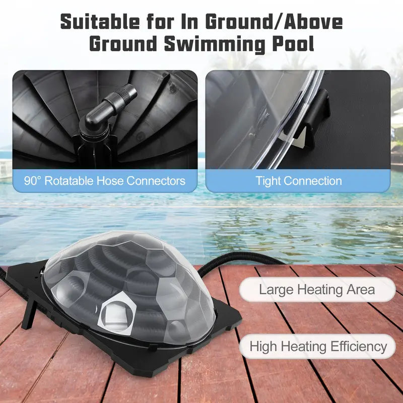 Solar Pool Heater for Above-Ground and In-Ground Pools – Adjustable Hose Fittings & Compact Foldable Design