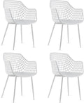 Set of 4 Black Modern Dining Chairs — Powder-Coated Metal Frame, 15-Inch High Back, Anti-Slip Feet, 265-LB Capacity