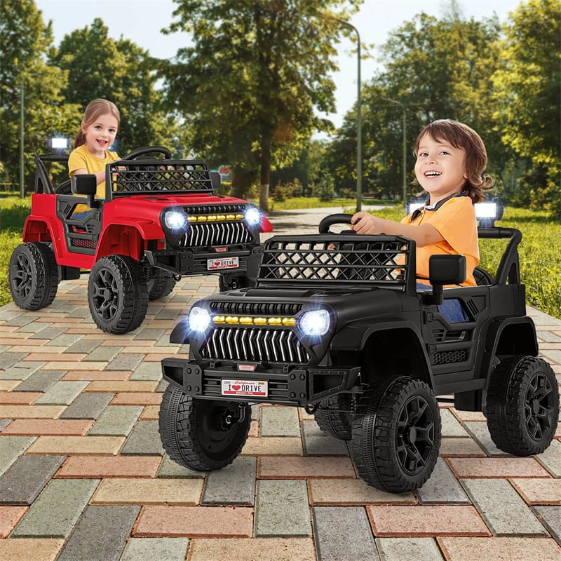 12V Kids Ride On Truck Car, Battery Powered Electric Vehicle with Parental Remote, LED Lights & Music Player for Boys & Girls Aged 3+