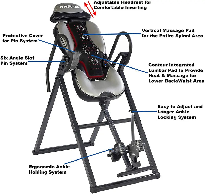 ITM5900 Professional Inversion Therapy Table with Heat and Massage Functions