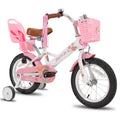 JOYSTAR Little Daisy 12-Inch Girls' Bike with Training Wheels, Basket & Handbrake, Ages 2-7