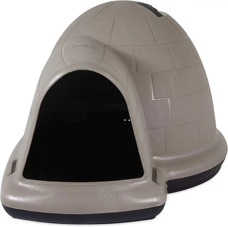Petmate Indigo Igloo Dog Shelter – Sustainable, USA-Made Outdoor Kennel Using Recycled Materials