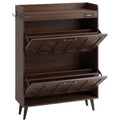Slim Two-Drawer Shoe Cabinet with Built-in Deodorizing Filter