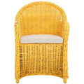 SAFAVIEH Sinja Yellow Rattan Club Chair – Handwoven Boho Accent Seating (24″W x 26″D x 35″H)