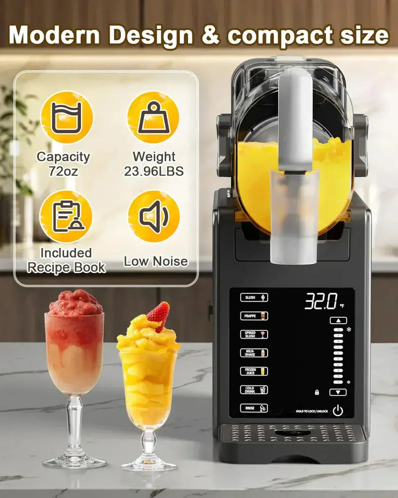 Fiii 92-Ounce Slushie Maker – 6 Preset Programs, LED Display & Quiet Home Frozen Drink Preparation