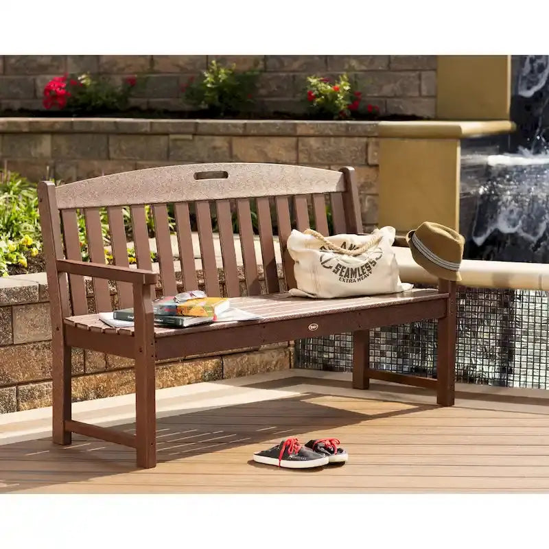 POLYWOOD Yacht Club 60-Inch Recycled Plastic Bench – Weather-Resistant Trex Outdoor Seating