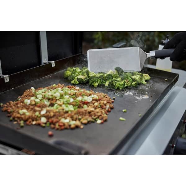 3 Burner Propane Gas Grill 28 in. Flat Top Griddle in Black