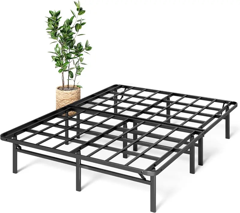 Queen SmartBase Elite Platform Bed Frame – Heavy-Duty Steel Slat Support, No Box Spring Needed, Tool-Free Assembly