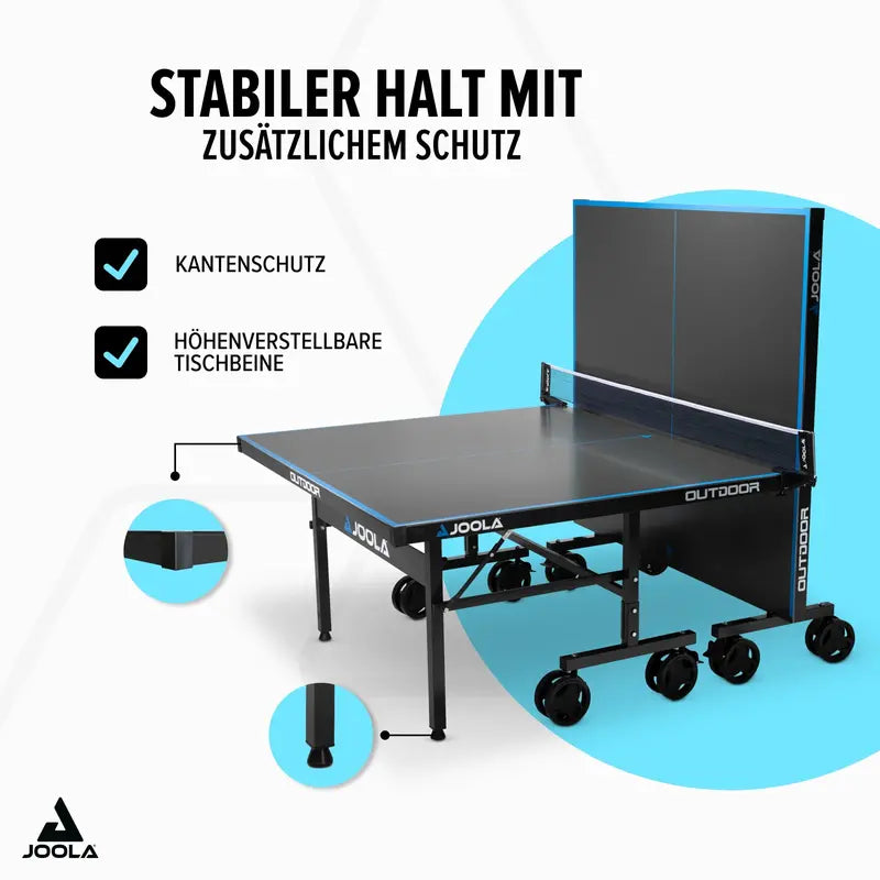 JOOLA J500A All-Weather Outdoor Table Tennis Table – Tournament-Grade, Foldable, Weather-Resistant Surface