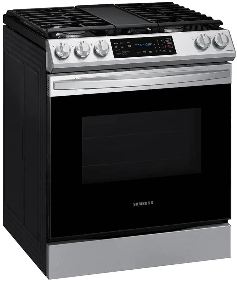 Samsung ADA 6 Cu. Ft. Fingerprint Resistant Stainless Steel Slide-In Gas Range With Convection and Wi-Fi