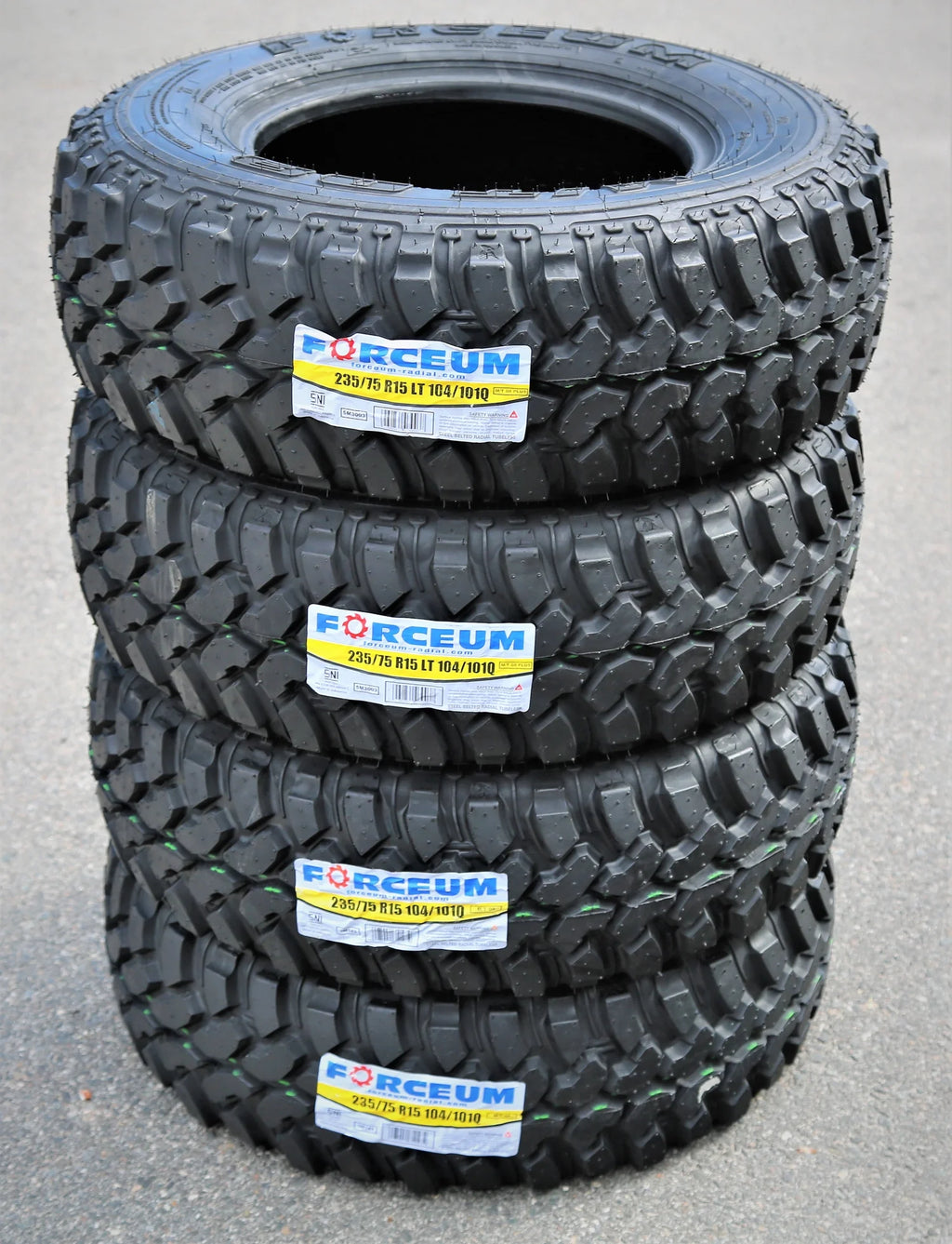 Set of 4 Forceum M/T 08 235/75R15 104/101Q C 6 Ply Mud Light Truck Tires