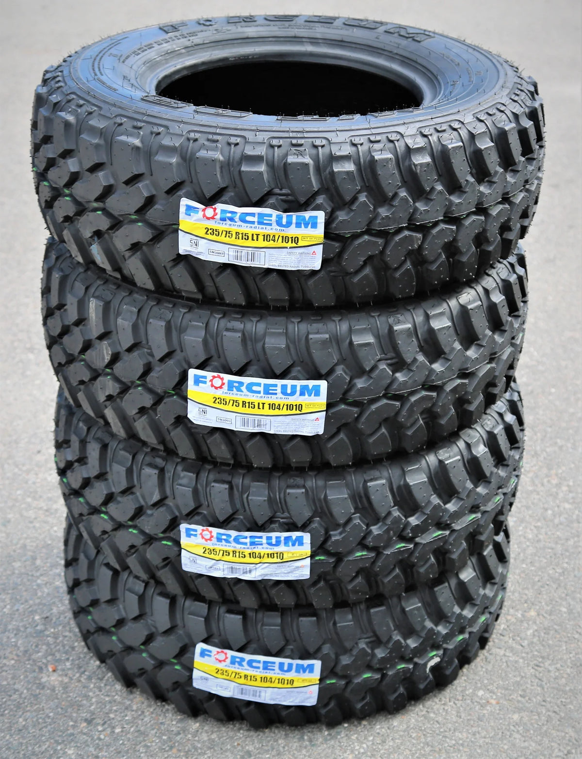 Set of 4 Forceum M/T 08 235/75R15 104/101Q C 6 Ply Mud Light Truck Tires