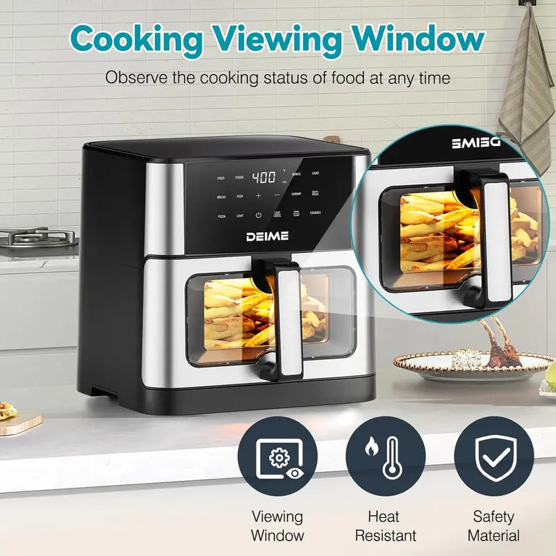 DEIME 10.2QT High-Capacity Oil-Free Air Fryer Oven – 1700W Large Convection Cooking System