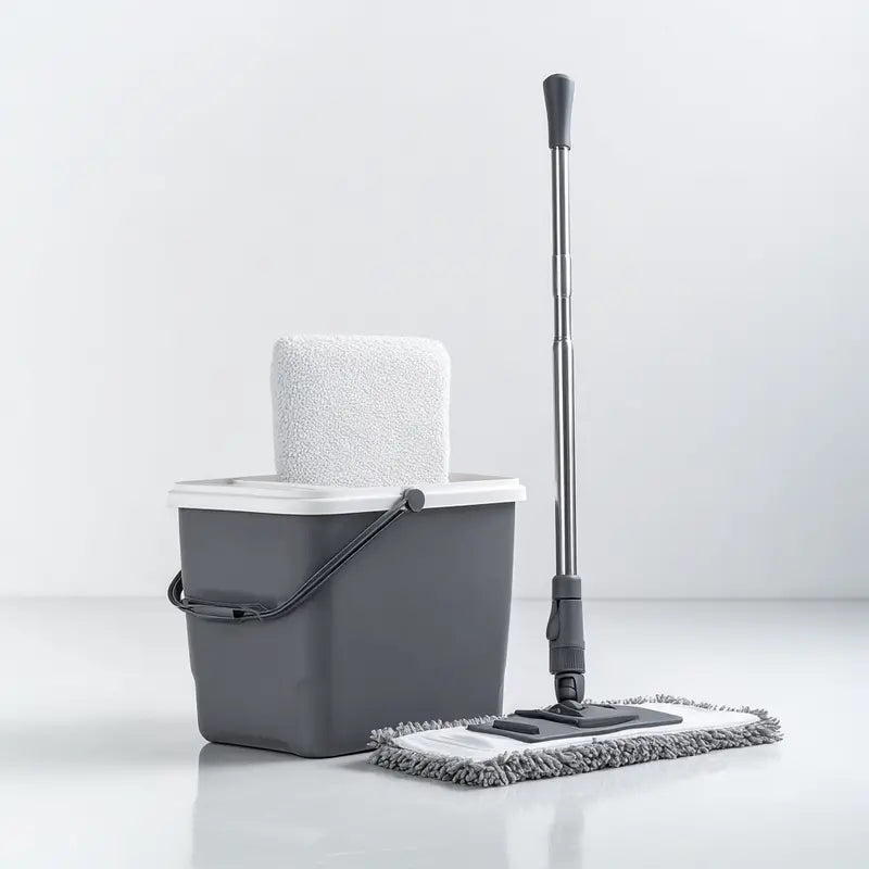 Mabrz Hands-Free Flat Mop System – Self-Wringing Bucket & Adjustable Handle