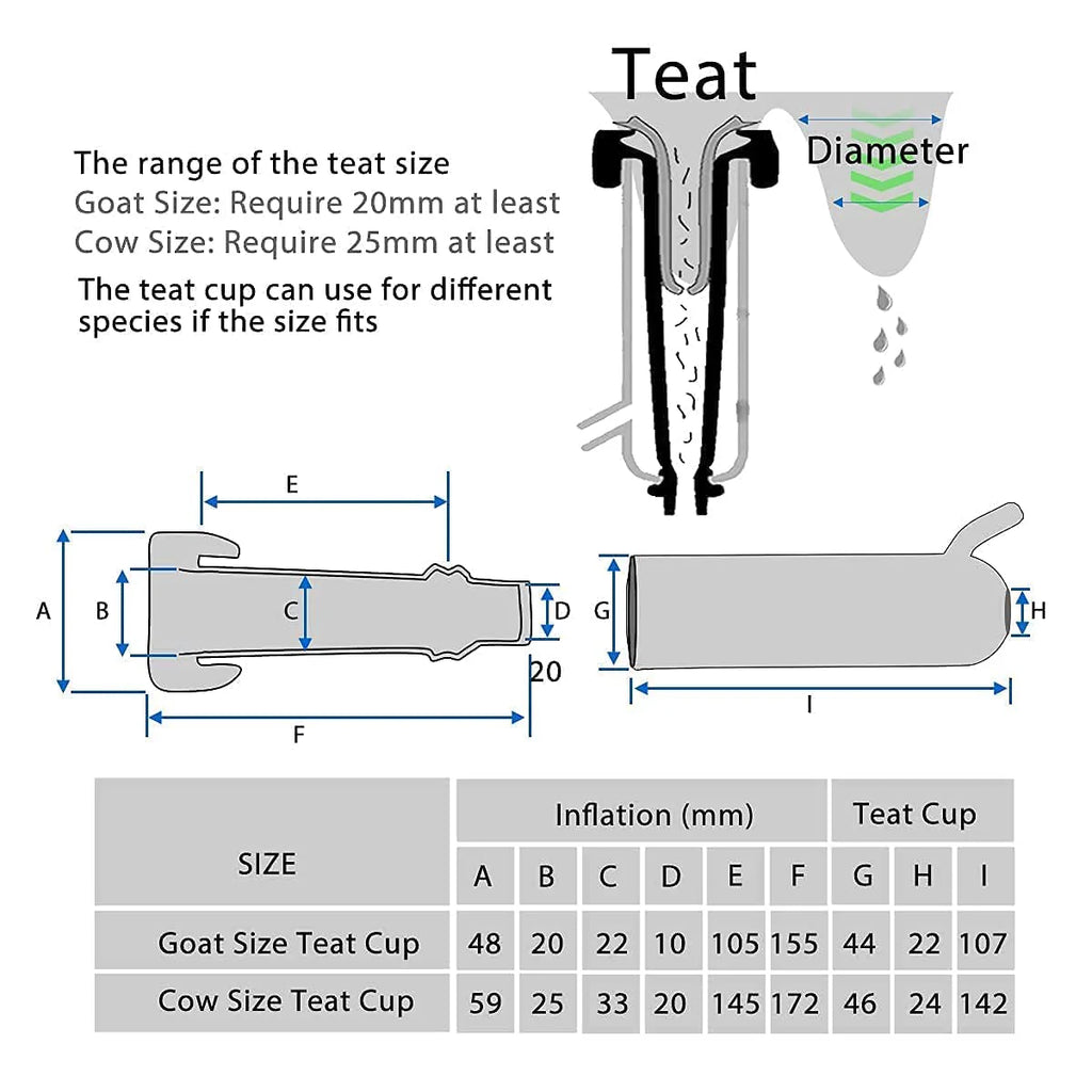 Hantop 6L Goat Milking Machine. Adjustable Vacuum Pump